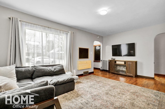 living room featuring hardwood / wood-style floors