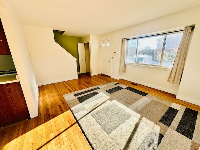 foyer with hardwood / wood-style floors