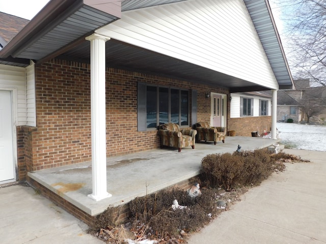 exterior space with covered porch