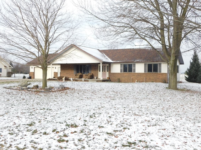 single story home with a garage