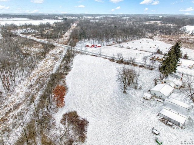 view of snowy aerial view