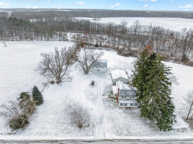 view of snowy aerial view