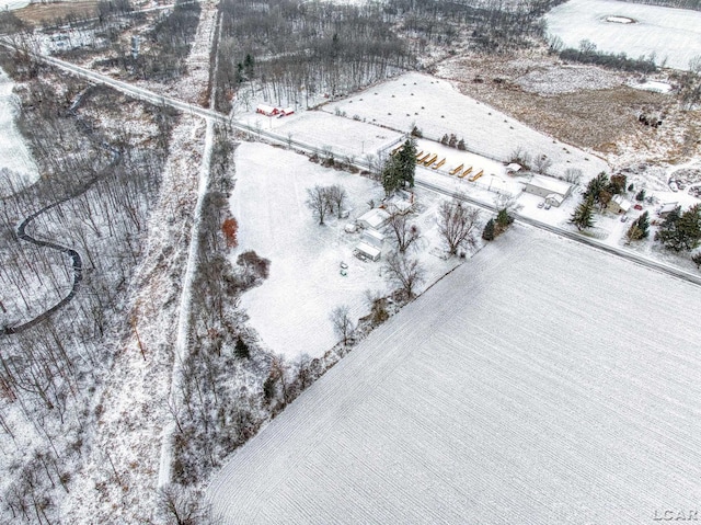 view of snowy aerial view