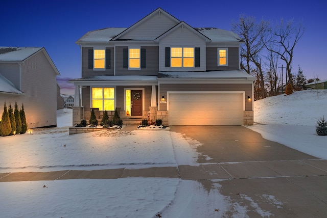 view of front of house featuring a garage