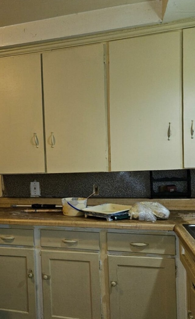 kitchen with cream cabinets