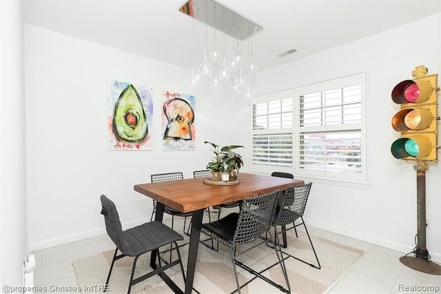 view of tiled dining space