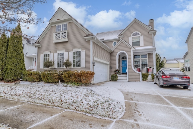 view of property with a garage