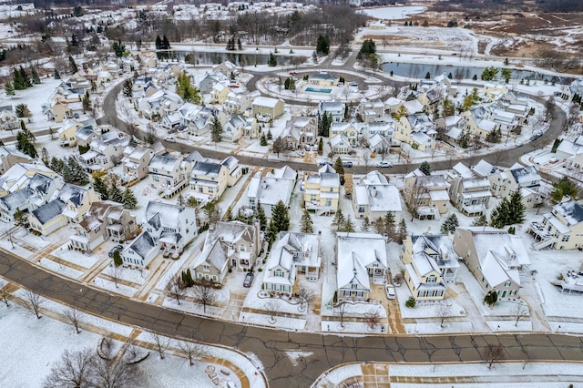 view of snowy aerial view