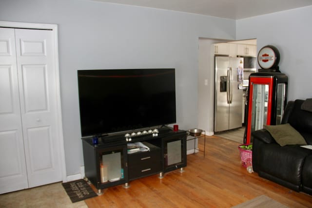 living room featuring light hardwood / wood-style floors