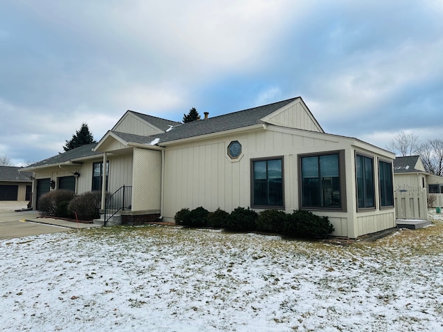 view of snowy exterior