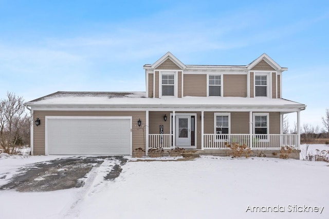 view of front of house with a garage