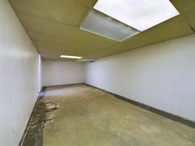 basement with a drop ceiling