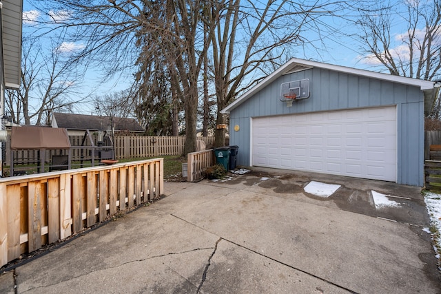 view of garage