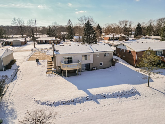 view of snowy aerial view