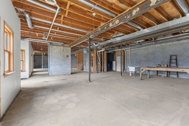 basement with sink