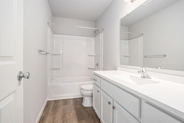 8745 E Sturtevant Ave, Richland, MI 49083 - full bathroom with vanity, wood finished floors, and shower / bathtub combination