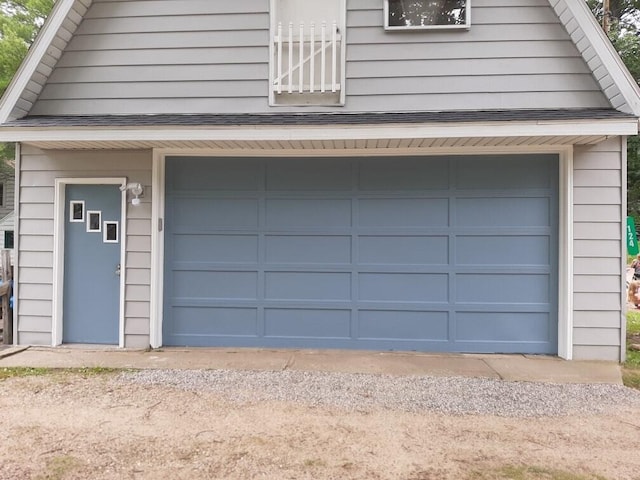 view of garage