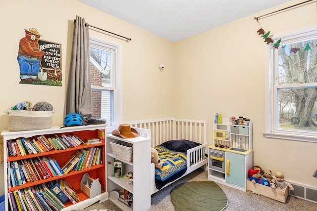 bedroom with carpet floors