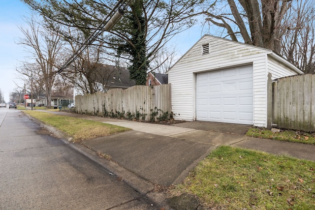 view of garage