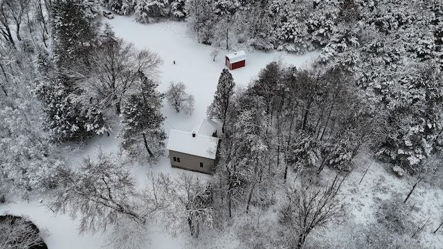 view of snowy aerial view