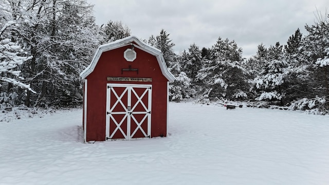 view of snow covered structure