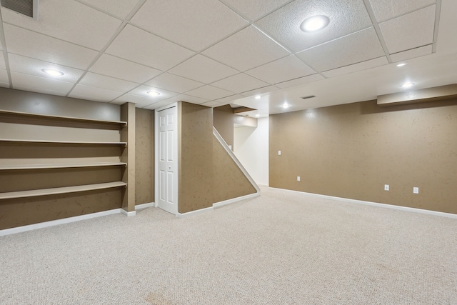 basement featuring carpet floors