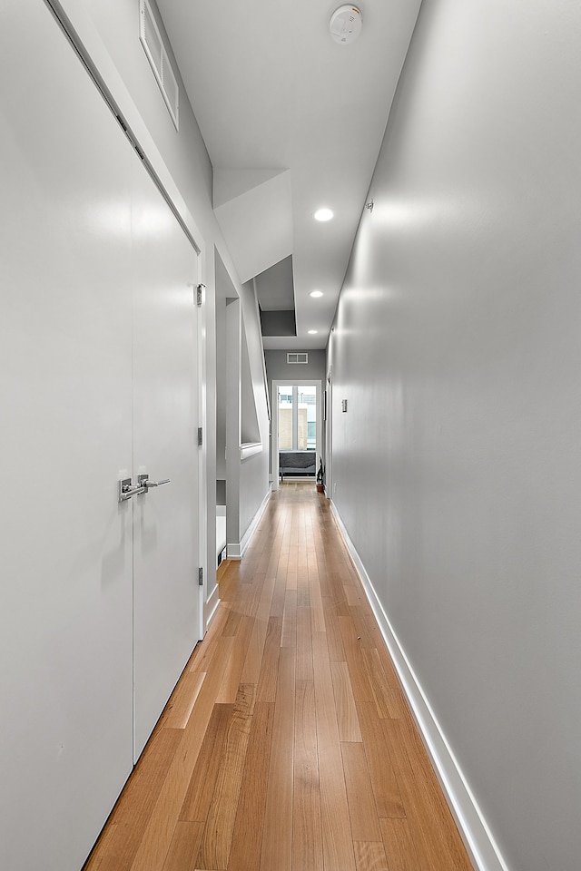 hall featuring light hardwood / wood-style floors