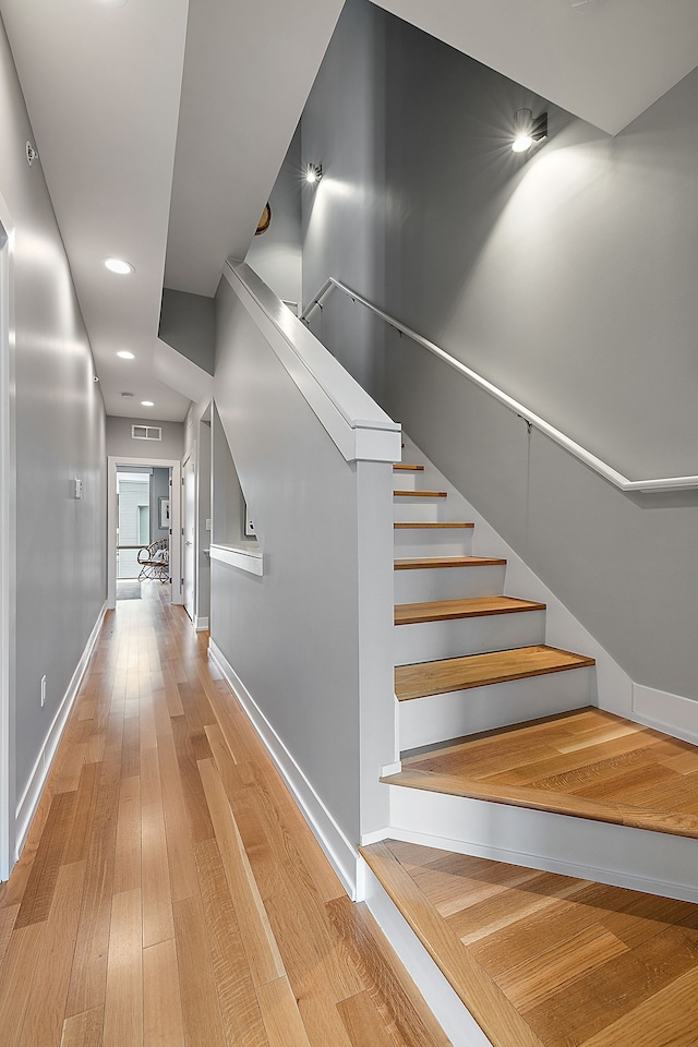 interior space with hardwood / wood-style floors