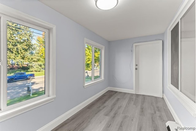 empty room featuring light hardwood / wood-style flooring