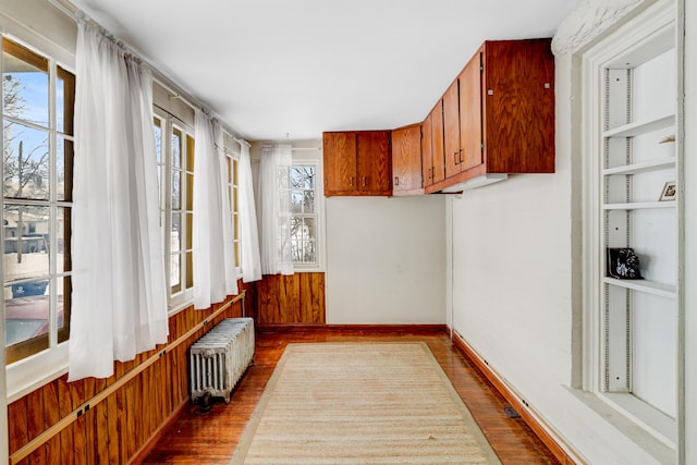 sunroom featuring a healthy amount of sunlight and radiator heating unit