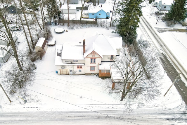 view of snowy aerial view