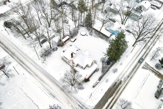 view of snowy aerial view