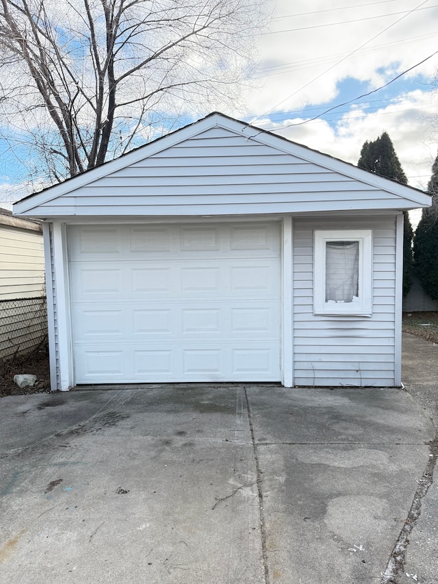 view of garage