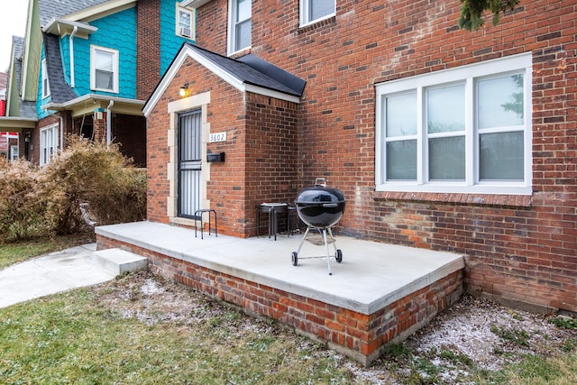 view of patio with area for grilling