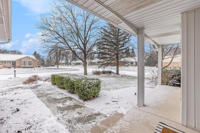 view of snowy yard