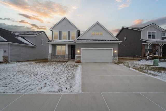 view of front facade with a garage