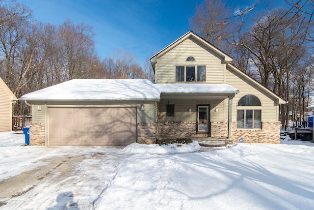 view of front of home with a garage