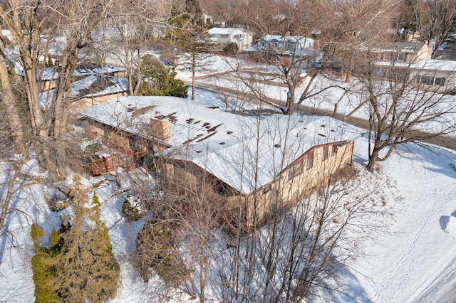 view of snowy aerial view