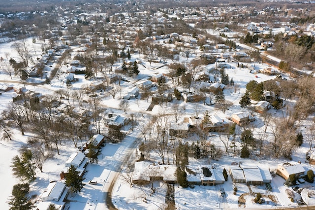 view of snowy aerial view