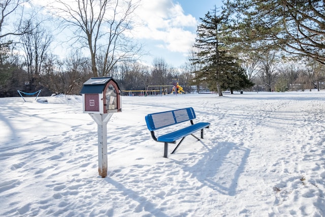 view of community featuring a playground