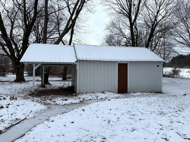 view of snow covered structure