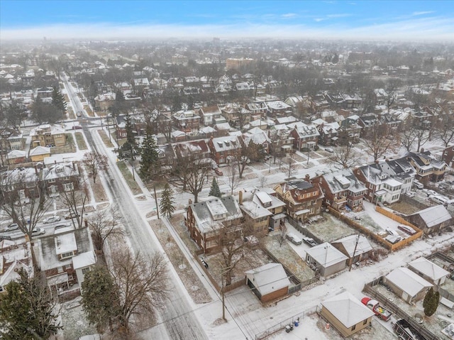 view of snowy aerial view