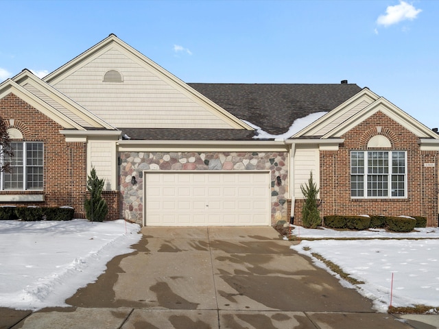 view of front of property featuring a garage