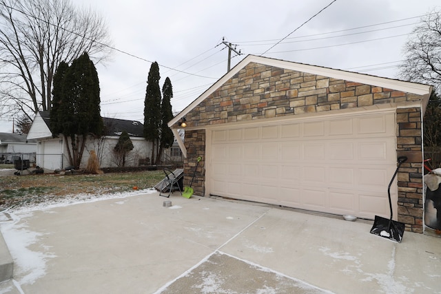 view of garage