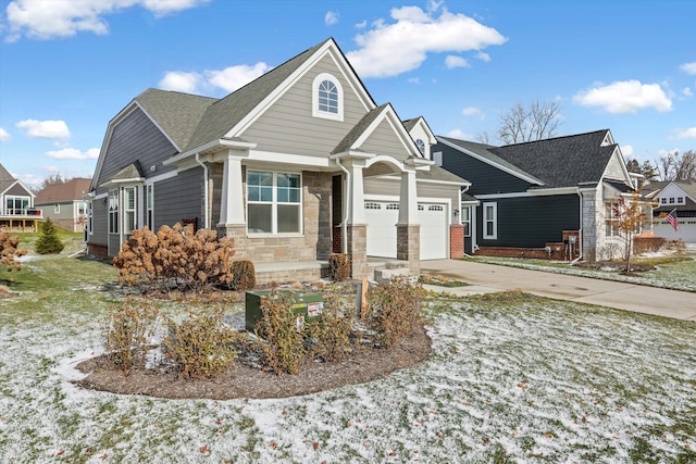 craftsman-style house featuring a garage