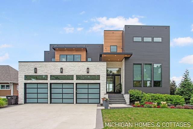 modern home with a garage