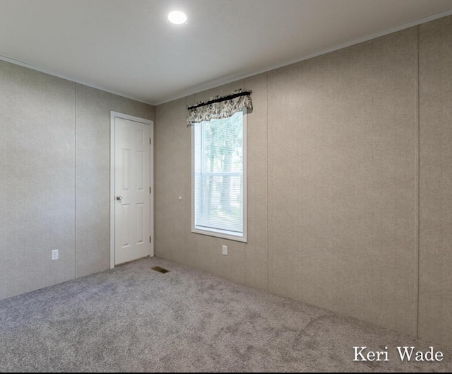 view of carpeted spare room