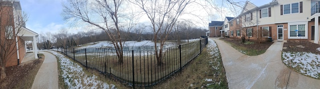 view of snow covered pool