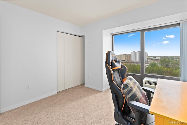 1001 W Jefferson Ave Unit 10E, Detroit, MI 48226 - carpeted home office featuring baseboards