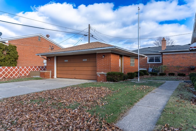 view of home's exterior with a garage